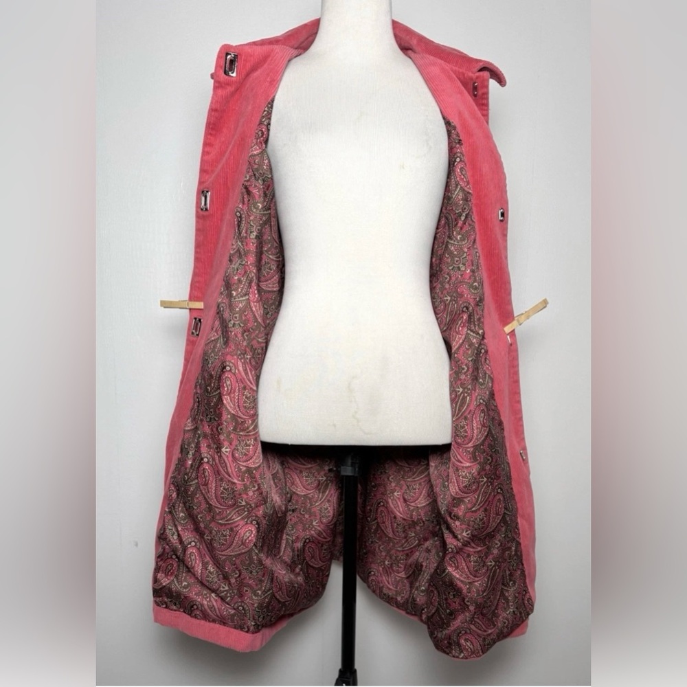 Jones Studio Pink Corduroy Barn Jacket L Mid Length Fall Barn Coat - Picture 6 of 13